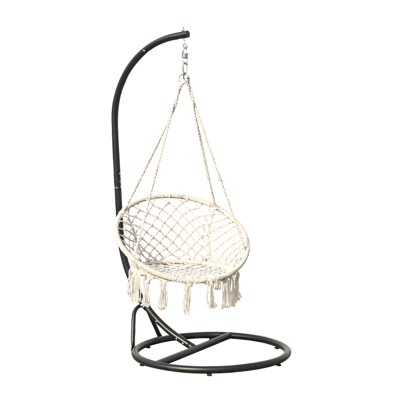 UV Resistant PE Rattan Rope Macrame Hanging Egg Swing Chair