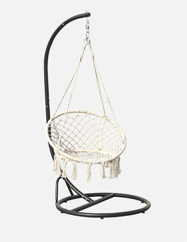 UV Resistant PE Rattan Rope Macrame Hanging Egg Swing Chair